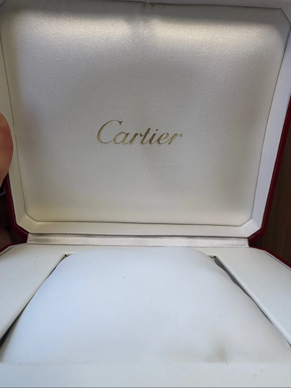 Cartier Red Decorative Jewelry Storage Box with Gold Trim with book